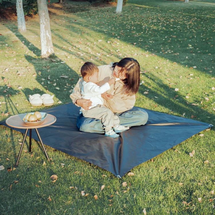 AOTU AT6238 153x143cm Ultra-thin Pocket Moisture Resistant Beach Mat Foldable Portable Picnic Mat(Blue)