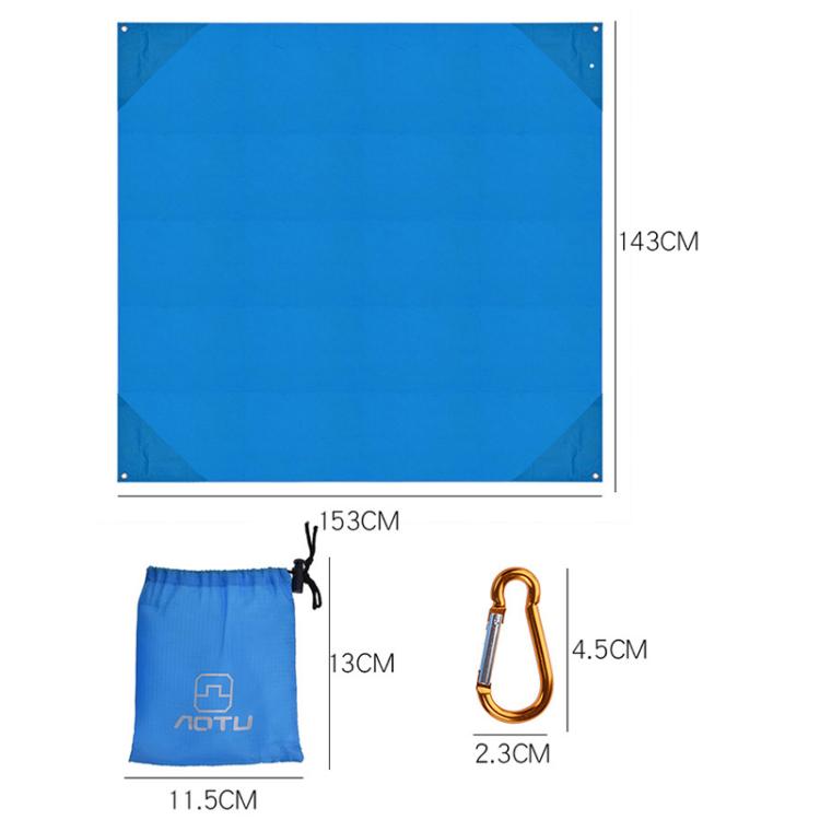 AOTU AT6238 153x143cm Ultra-thin Pocket Moisture Resistant Beach Mat Foldable Portable Picnic Mat(Blue)