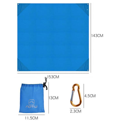 AOTU AT6238 153x143cm Ultra-thin Pocket Moisture Resistant Beach Mat Foldable Portable Picnic Mat(Blue)