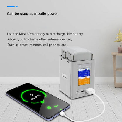 For DJI Mini 4 Pro / Mini 3 Pro / Mini 3 YX Color Screen Dual-way Charger Battery Manager With 65W EU Plug