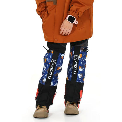 AOTU  AT8913 1pair Children Riding Skiing Waterproof Calf Protectors Outdoor Sandproof Shoes Covers, Color: Blue Cat M