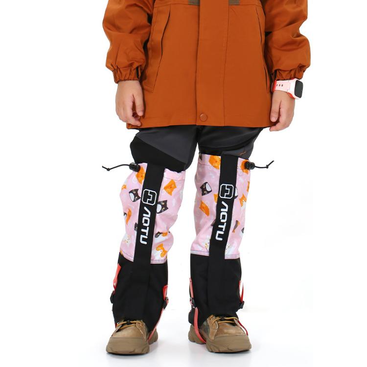 AOTU  AT8913 1pair Children Riding Skiing Waterproof Calf Protectors Outdoor Sandproof Shoes Covers, Color: Pink Cat M