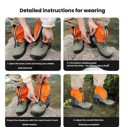 AOTU AT8917 1 paire avec bande réfléchissante guêtres d'extérieur de montagne, anti-neige, couvre-chaussures anti-sable (Orange)