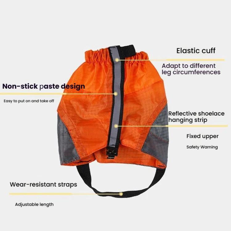 AOTU AT8917 1 paire avec bande réfléchissante guêtres d'extérieur de montagne, anti-neige, couvre-chaussures anti-sable (Orange)