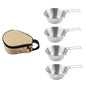 AOTU AT6440 4pcs 300ml Bol Pliant Portable en Acier Inoxydable avec Sac de Rangement Set de Couverts de Camping