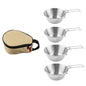 AOTU AT6440 2pcs 300ml+2pcs 500ml Bol Pliant Portable en Acier Inoxydable avec Sac de Rangement Set de Couverts de Camping
