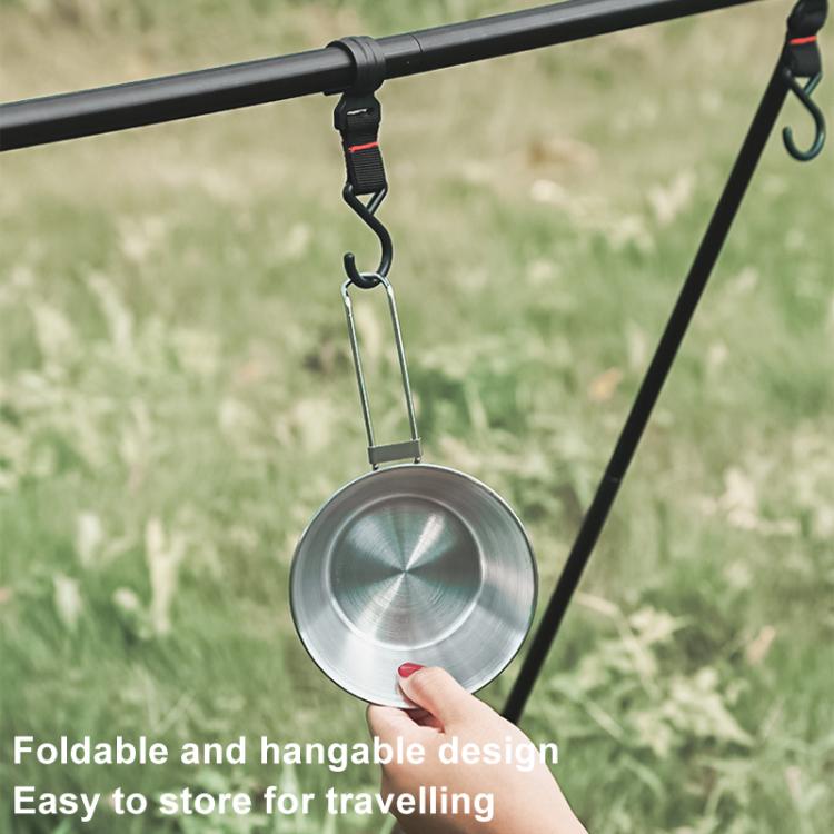 AOTU AT6440 4pcs 300ml Bol Pliant Portable en Acier Inoxydable avec Sac de Rangement Set de Couverts de Camping