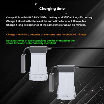 For DJI Mini 4 Pro / Mini 3 Pro / Mini 3 Color Screen Digital Display Four-Way Charger Battery Manager AU Plug