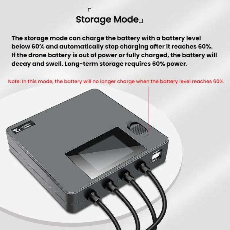 For DJI Mini 4 Pro / Mini 3 Pro / Mini 3 Color Screen Digital Display Four-Way Charger Battery Manager US Plug