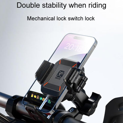 Kewig M33-C1 Outdoor Motorcycle Bike Riding Anti-Theft Shock Absorbing Cell Phone Holder(Standard Handlebar)