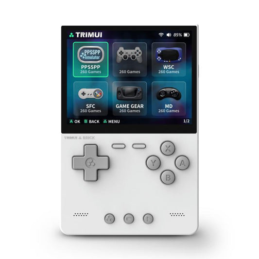 TRIMUI BRICK Open Source Pocket Console Portable Wireless Bluetooth HD Retro Arcade, Size: 64G(White)