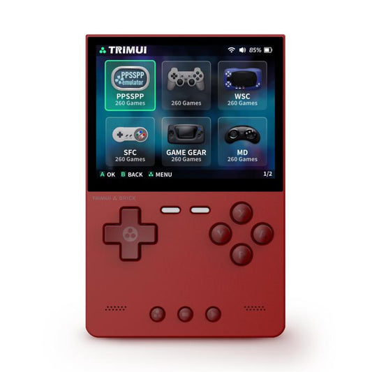 TRIMUI BRICK Open Source Pocket Console Portable Wireless Bluetooth HD Retro Arcade, Size: 128G(Red)