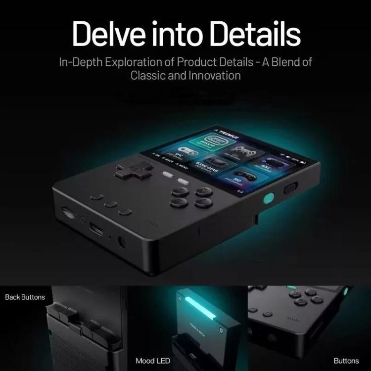 TRIMUI BRICK Open Source Pocket Console Portable Wireless Bluetooth HD Retro Arcade, Size: 256G(Black)