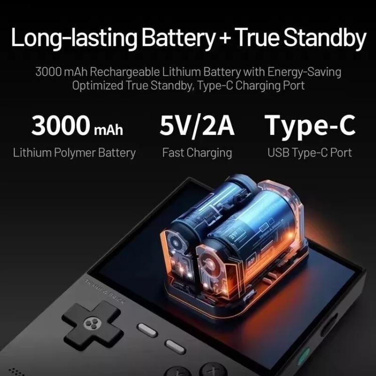 TRIMUI BRICK Open Source Pocket Console Portable Wireless Bluetooth HD Retro Arcade, Size: 256G(Black)