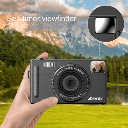 AMKOV CD-R1 24MP HD Pixel Shooting Student Camera 1080P Video Recording CCD Photo Video HD Camera(Black)