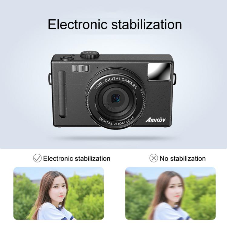 AMKOV CD-R1 24MP HD Pixel Shooting Student Camera 1080P Video Recording CCD Photo Video HD Camera(Pink)