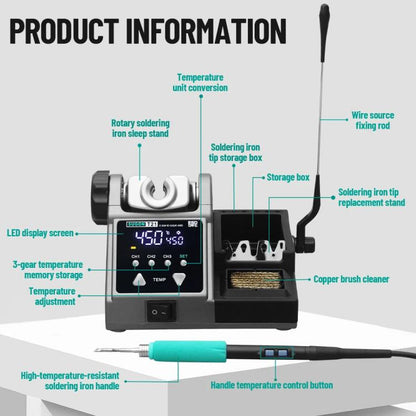 SUGON T21 Constant Temperature Soldering Station 120W High Power Soldering Iron With I/IS/K Tip Nozzle, Spec: 210 Handle(US Plug)