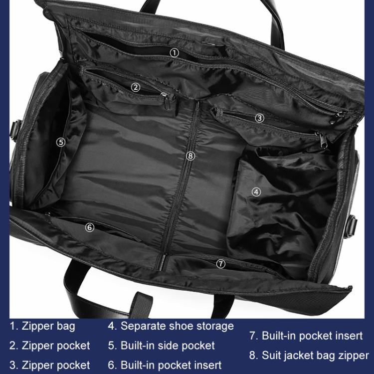 Ozuko 20 Inch Travel Business Foldable Waterproof Handbag(Black)