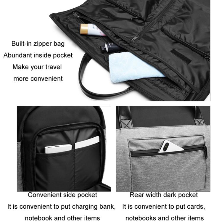 Ozuko 20 Inch Travel Business Foldable Waterproof Handbag(Black)