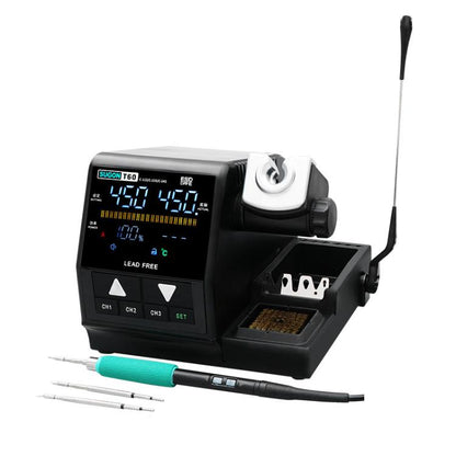 SUGON T60+210 Handle+I/K/IS Tips x 3 Precision Soldering Station Soldering Iron Set Cell Phone Repair Soldering Tool(EU Plug)