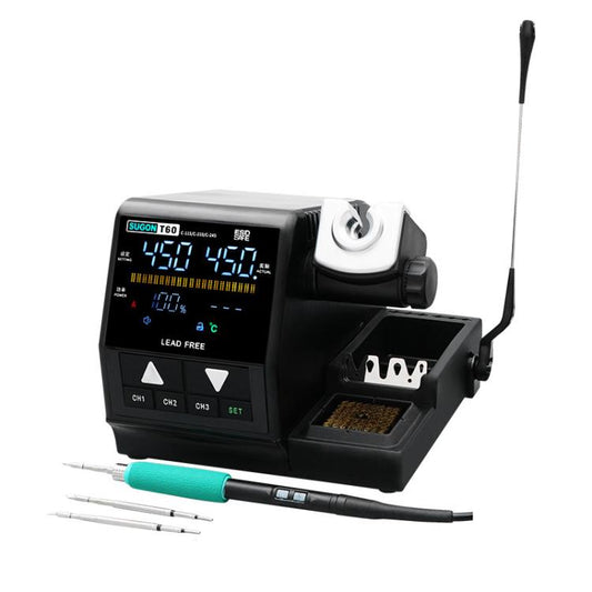 Station de soudage de précision SUGON T60+210 Handle+I/K/IS Tips x 3 Kit de fer à souder pour réparation de téléphones portables (prise US)