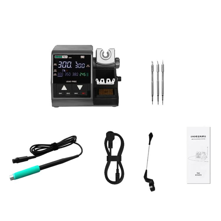 SUGON T61+T245 Handle+245 Tips x 3 Precision Soldering Station 400W High Power Soldering Iron(US Plug)
