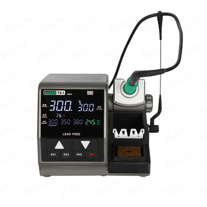 SUGON T61+T245 Handle+470 Tips x 3 Precision Soldering Station 400W High Power Soldering Iron(US Plug)