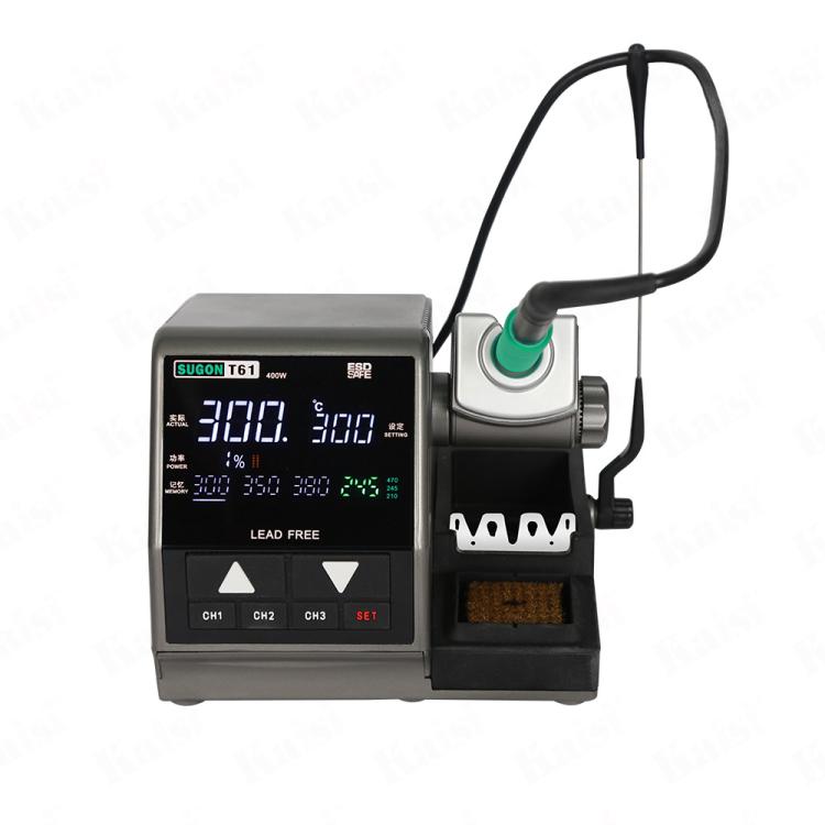 SUGON T61+T245 Handle+245 Tips x 3 Precision Soldering Station 400W High Power Soldering Iron(EU Plug)