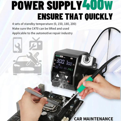 SUGON T61+T245 Handle+470 Tips x 3 Precision Soldering Station 400W High Power Soldering Iron(US Plug)