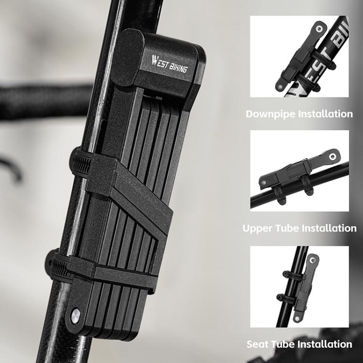 WEST BIKING Bicycle Folding Lock Anti-theft Equipment For Cycling(Black)