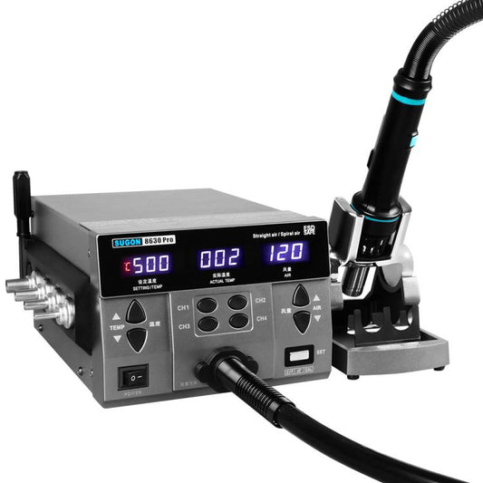 Station de soudage à air chaud numérique SUGON 8630 Pro pour réparation de téléphone portable avec écran numérique, grande puissance de vent, prise UE