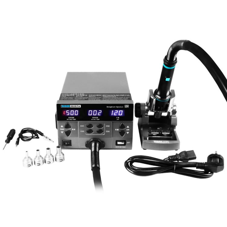 SUGON 8630 Pro Large Wind Power Cell Phone Repair CPU Digital Display Hot Air Soldering Station US Plug