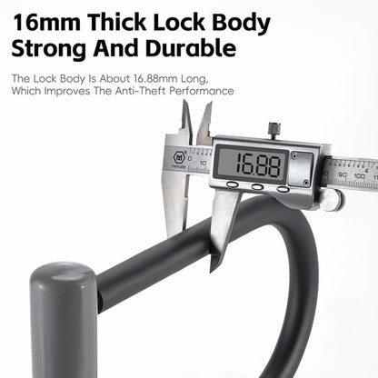 WEST BIKING Bicycle Motorcycle Anti-theft Double-opening U-shaped Mortise Lock(Black Gray)