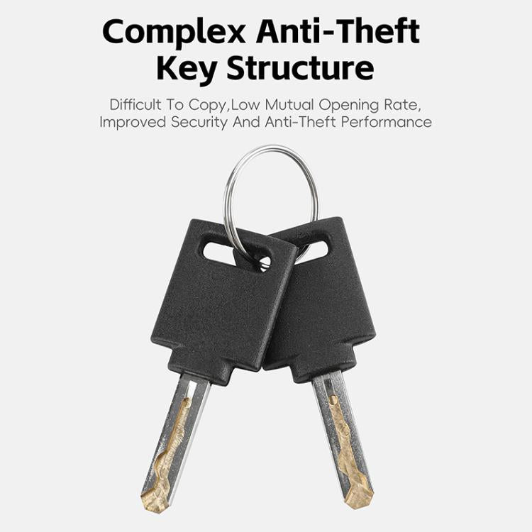 WEST BIKING Bicycle Motorcycle Anti-theft Double-opening U-shaped Mortise Lock(Black Gray)