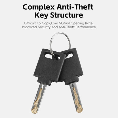 WEST BIKING Bicycle Motorcycle Anti-theft Double-opening U-shaped Mortise Lock(Black Gray)