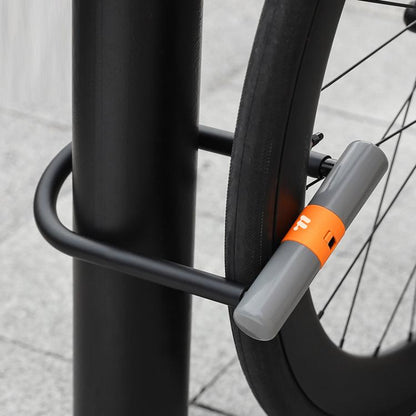 WEST BIKING Bicycle Motorcycle Anti-theft Double-opening U-shaped Mortise Lock(Black Gray)