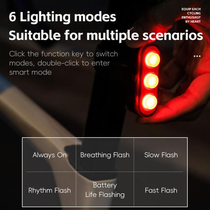 WEST BIKING Bicycle Night Riding Long Endurance Warning Brake Taillight, Style: Round Light Smart