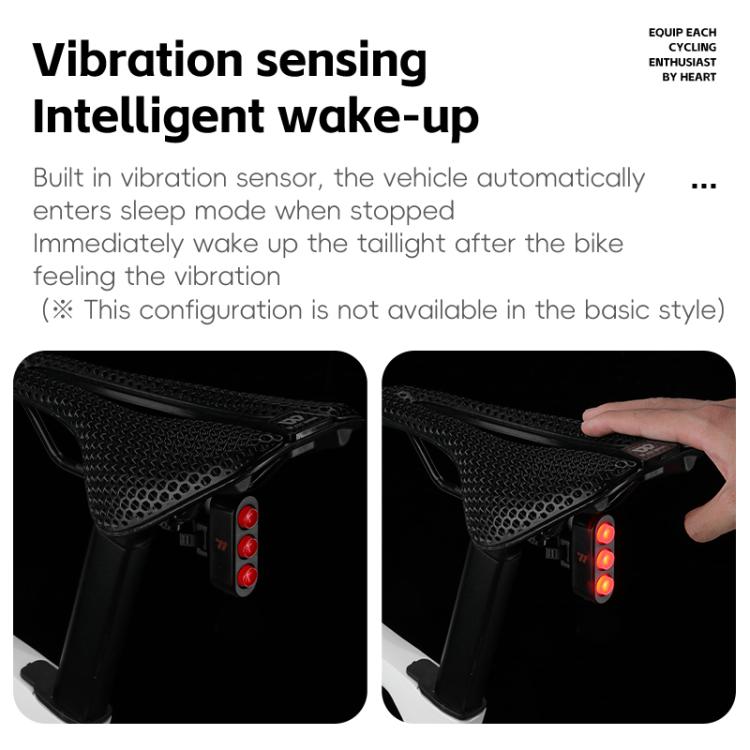 WEST BIKING Bicycle Night Riding Long Endurance Warning Brake Taillight, Style: Round Light Smart