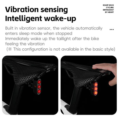 WEST BIKING Bicycle Night Riding Long Endurance Warning Brake Taillight, Style: Round Light Smart