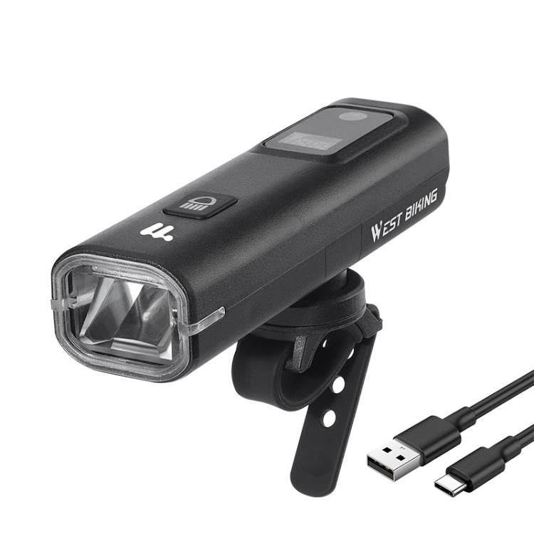 WEST BIKING Bicycle Waterproof TYPE-C Rechargeable High-Brightness Headlight, Style: Digital Battery Display