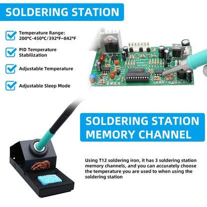 SUGON 212 2 In 1 Soldering Iron Dual Display Cell Phone Repair Hot Air Constant Temperature Soldering Station Combination Set EU Plug