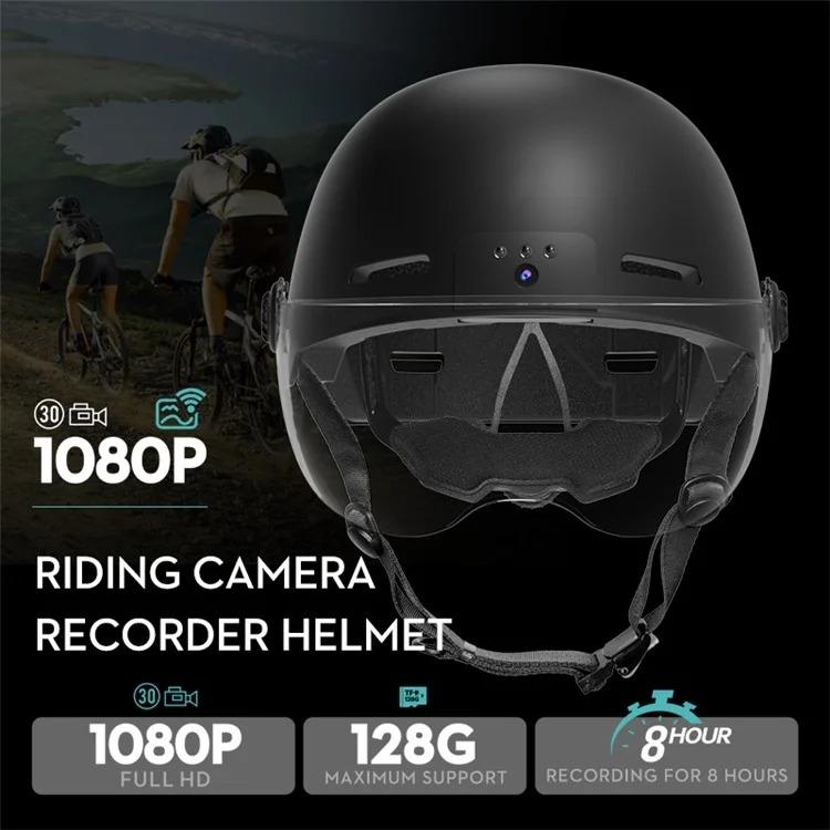 Anytek RAW2 Casque Intelligent Enregistreur Vélo Fixé sur la Tête Extérieur Anti-secousse Caméra Sportive (Blanc)