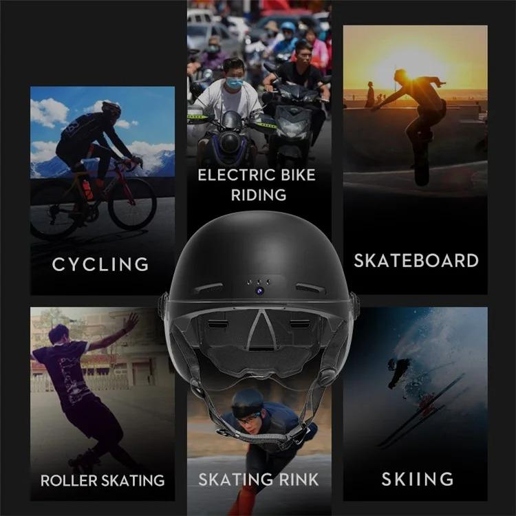 Anytek RAW2 Casque Intelligent Enregistreur Vélo Fixé sur la Tête Extérieur Anti-secousse Caméra Sportive (Blanc)