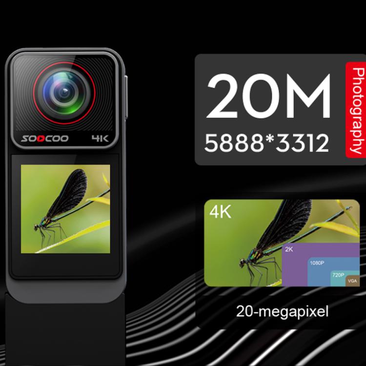 SOOCOO SAW1 With 128G Memory Card 4K HD Anti-Shake Waterproof Motorcycle Riding Recorder Chest Head Mounted Diving Thumb Camera