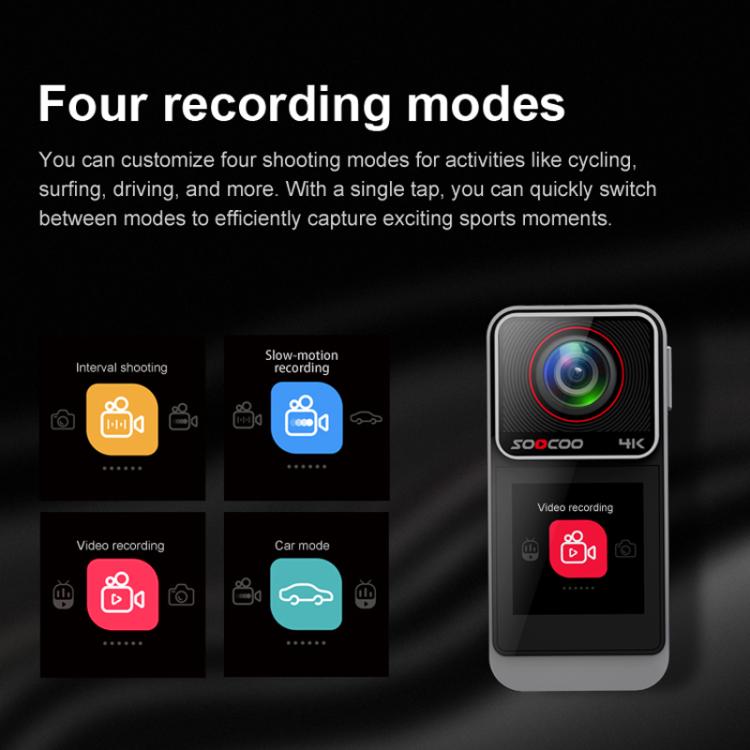 SOOCOO SAW1 With 64G Memory Card 4K HD Anti-Shake Waterproof Motorcycle Riding Recorder Chest Head Mounted Diving Thumb Camera