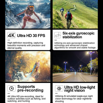 SOOCOO SAW1 With 128G Memory Card 4K HD Anti-Shake Waterproof Motorcycle Riding Recorder Chest Head Mounted Diving Thumb Camera