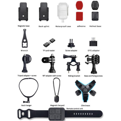 SOOCOO SAW1 Pro With 64G Memory Card 4K HD Anti-Shake Waterproof Motorcycle Riding Recorder Chest Head Mounted Diving Thumb Camera