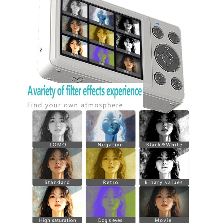 Anytek S7 4K HD Digital Camera Self-Timer Travel Camera Student Kids Card Camera(White)