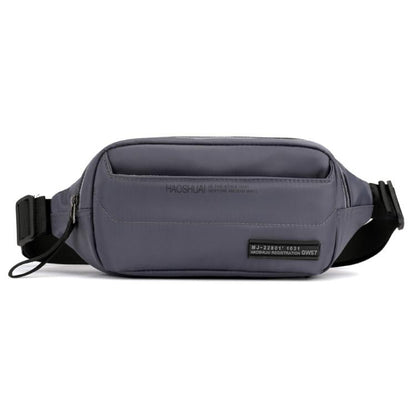 HAOSHUAI Sac Banane de Course Extérieur pour Homme, Sacoche Poitrine Décontractée, Sac Messager (Gris)