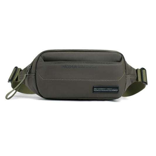 HAOSHUAI Sac Banane de Course Homme Extérieur Sac Poitrine Décontracté Sac Bandoulière (Vert Armée)
